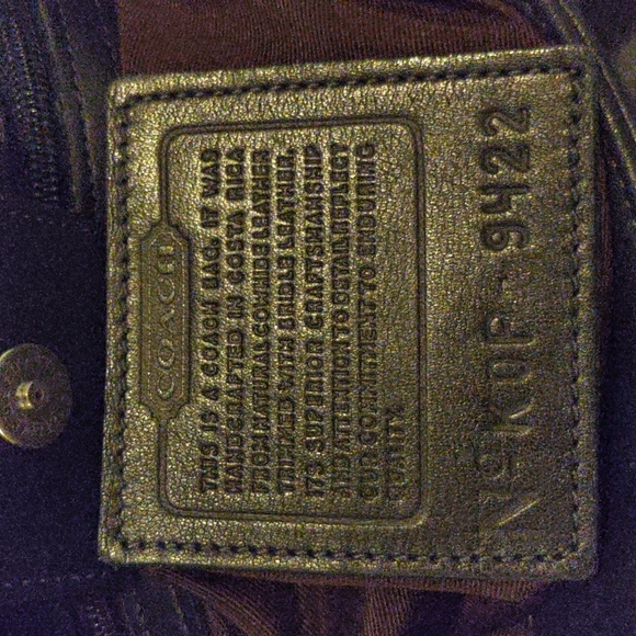 Coach Blue Black Purse Handbag Shoulder Bag Leather - Picture 5 of 6